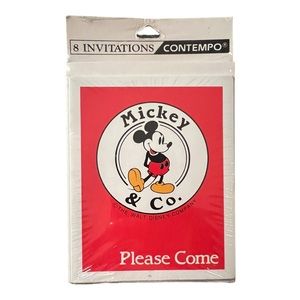 Disney Mickey Mouse Vintage Party Invitations 8 Count New